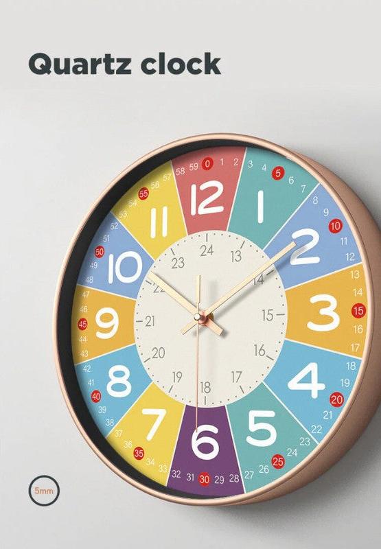 Kleurrijke Wandklok - Perfect voor Kinderkamers - Stijlvol en Stijlvol-Wall Clocks-De Bazelaar