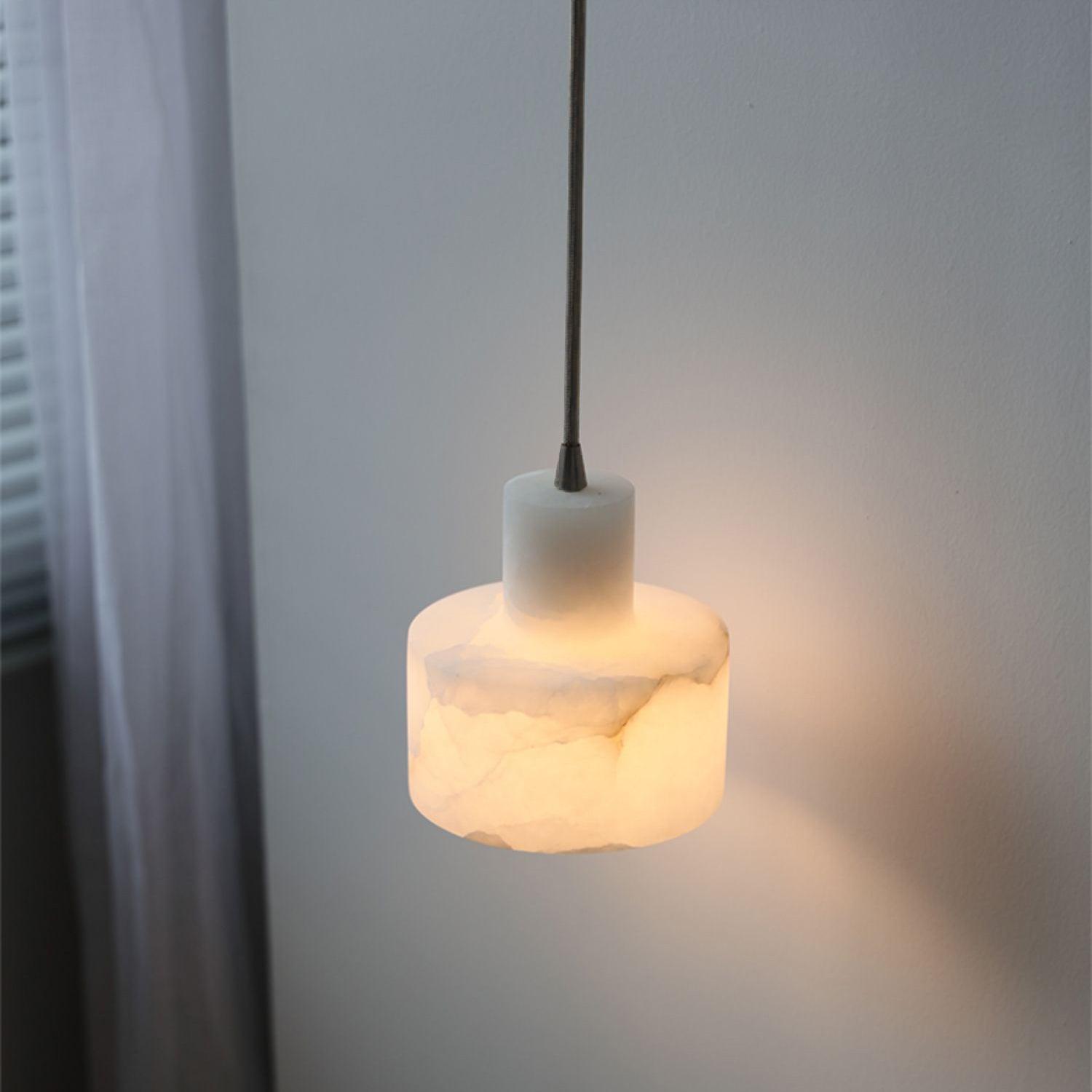 Cilindrische Hanglamp in Alabaster – Elegant en Uniek-light decor-De Bazelaar