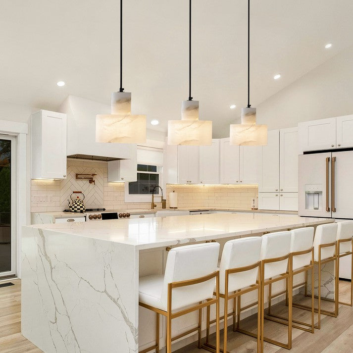 Cilindrische Hanglamp in Alabaster – Elegant en Uniek-light decor-De Bazelaar