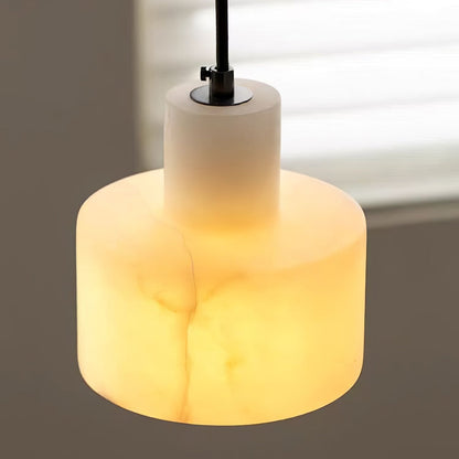 Cilindrische Hanglamp in Alabaster – Elegant en Uniek-light decor-De Bazelaar