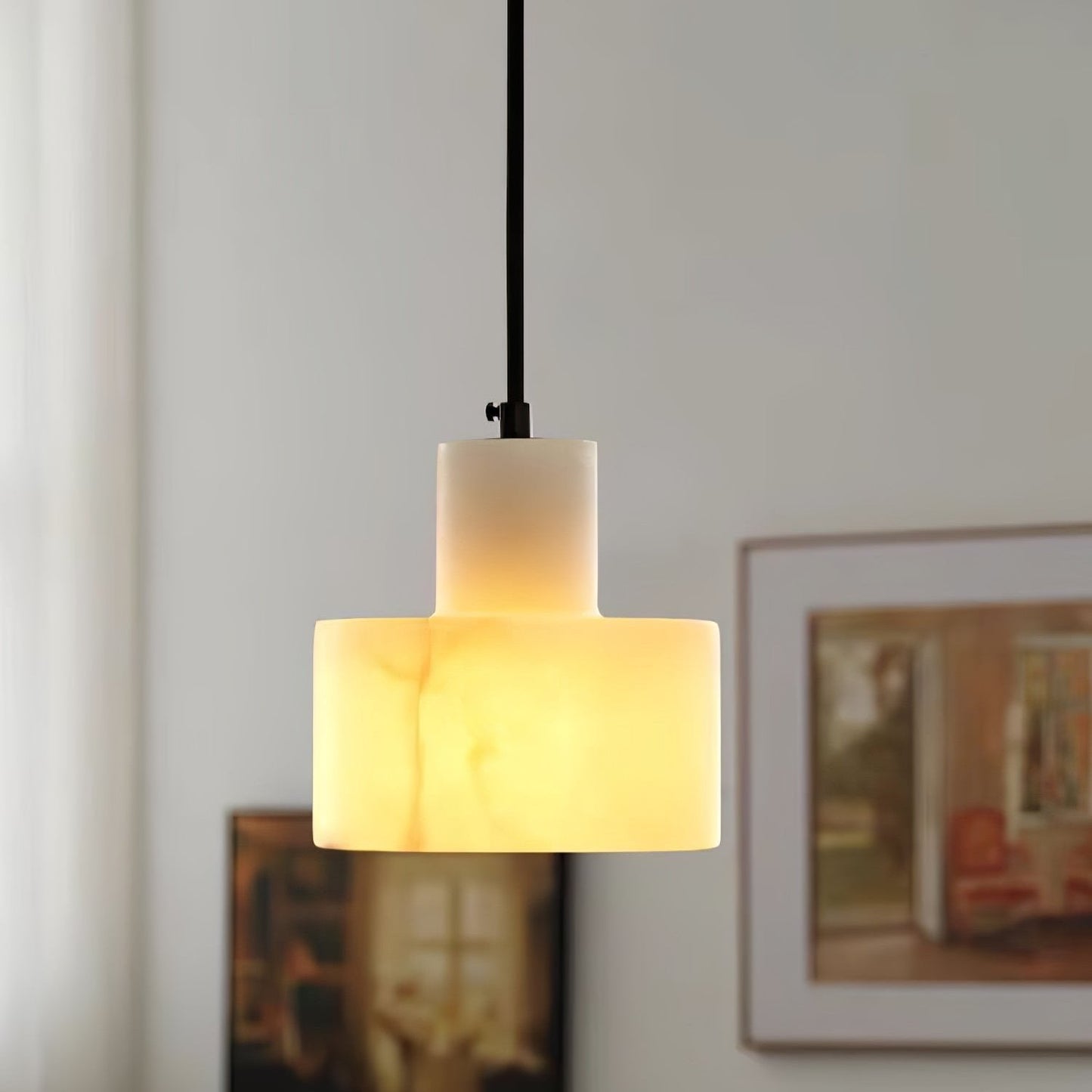 Cilindrische Hanglamp in Alabaster – Elegant en Uniek-light decor-De Bazelaar