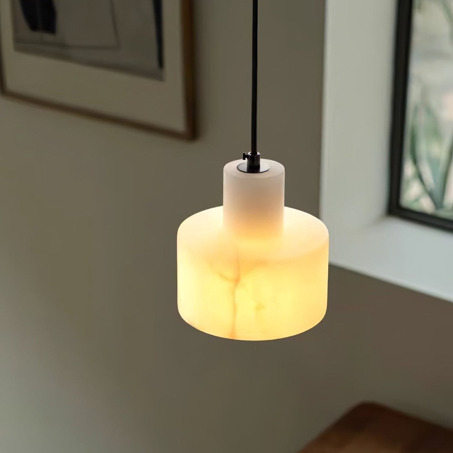 Cilindrische Hanglamp in Alabaster – Elegant en Uniek-light decor-De Bazelaar