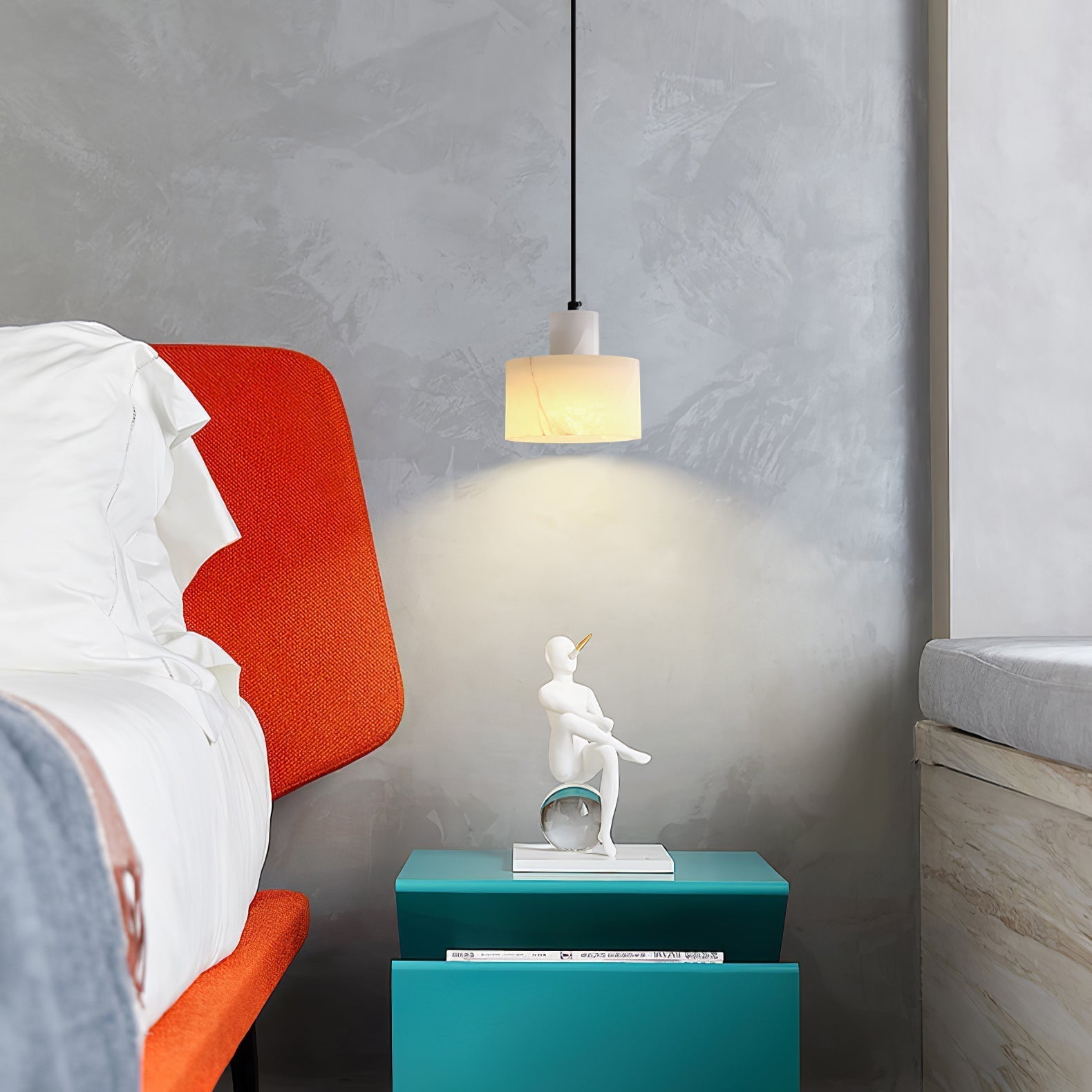 Cilindrische Hanglamp in Alabaster – Elegant en Uniek-light decor-De Bazelaar
