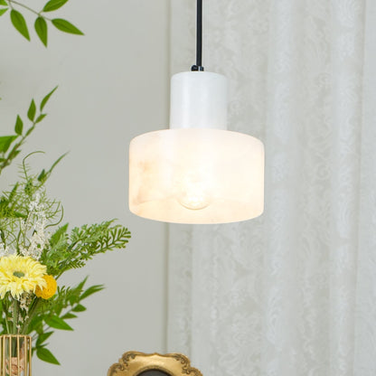 Cilindrische Hanglamp in Alabaster – Elegant en Uniek-light decor-De Bazelaar