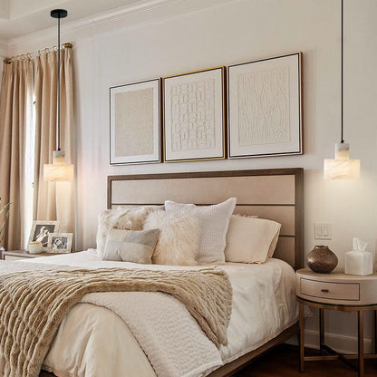 Cilindrische Hanglamp in Alabaster – Elegant en Uniek-light decor-De Bazelaar