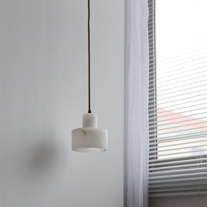 Cilindrische Hanglamp in Alabaster – Elegant en Uniek-light decor-De Bazelaar