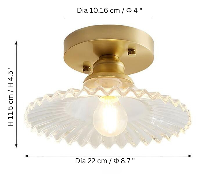 Vintage Plafondlamp van Ribbelglas-light decor-De Bazelaar