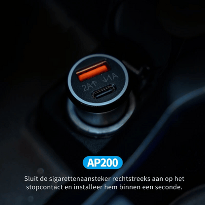 AP200 USB Autolader - 20W Snellader met GPS Tracker