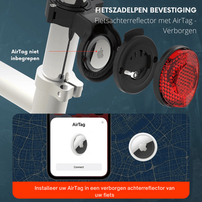 Verborgen Fiets GPS Houder - Apple Airtag en Garmin