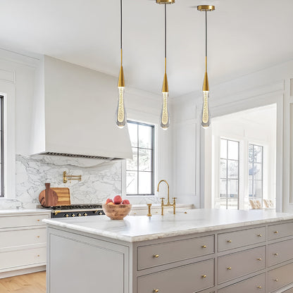 Gouden Druppel Kristallen Hanglamp-light decor-De Bazelaar