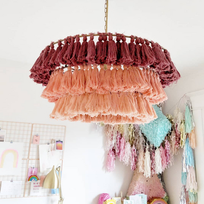 Boheemse Hanglamp met Stoffen Franje-light decor-De Bazelaar