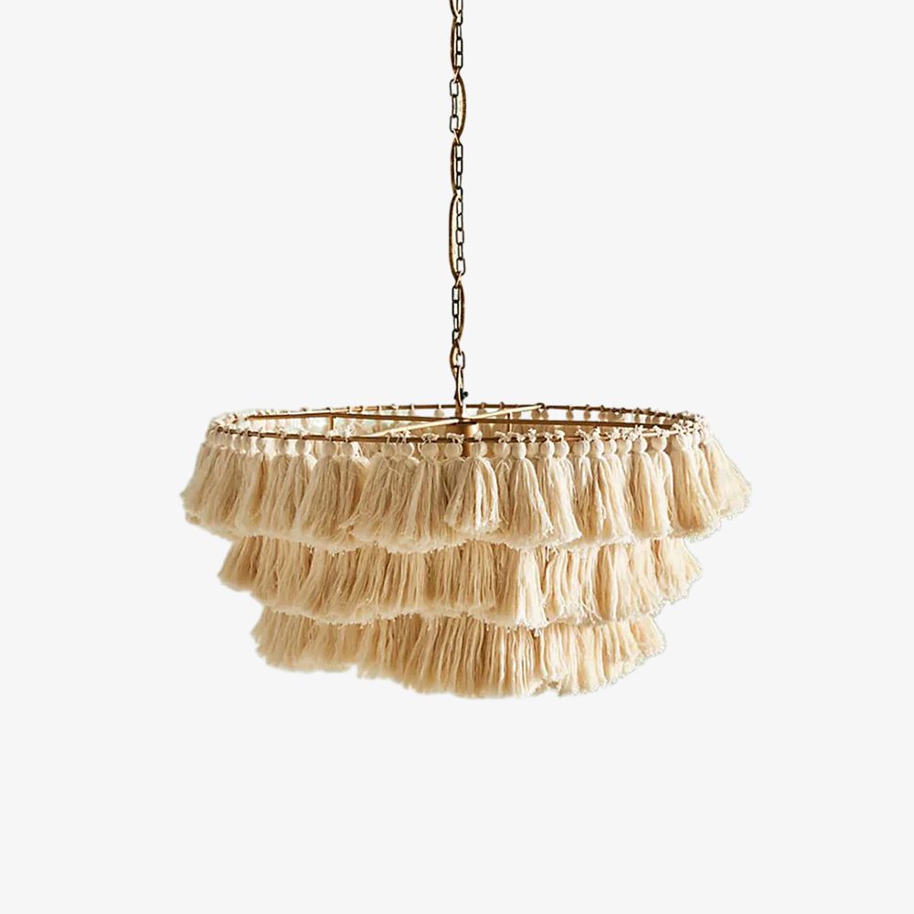 Boheemse Hanglamp met Stoffen Franje-light decor-De Bazelaar