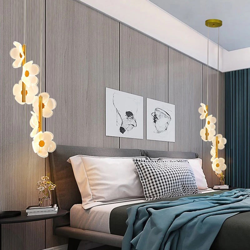 Elegante LED Hanglamp met Bloemdesign-light decor-De Bazelaar