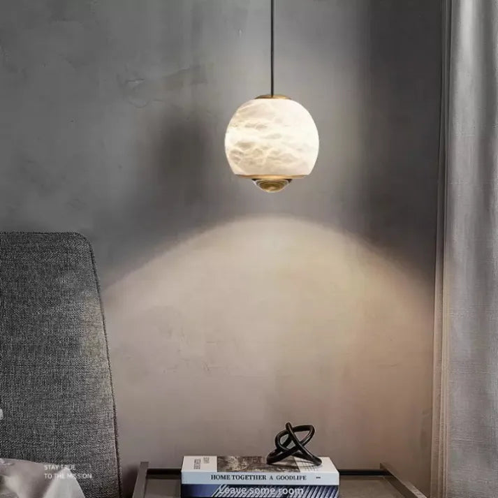 Luxe Marmeren Hanglamp met Albast-light decor-De Bazelaar