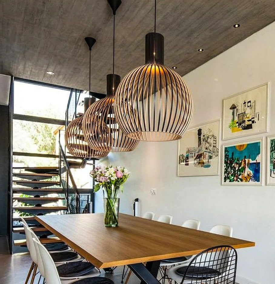 Houten Hanglamp Hallai – Warm Licht en Uniek Design-light decor-De Bazelaar