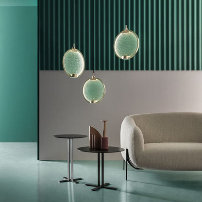 Horo Hanglamp – Elegant Messing & Getint Glas-light decor-De Bazelaar