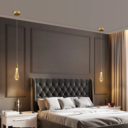 Gouden Druppel Kristallen Hanglamp-light decor-De Bazelaar