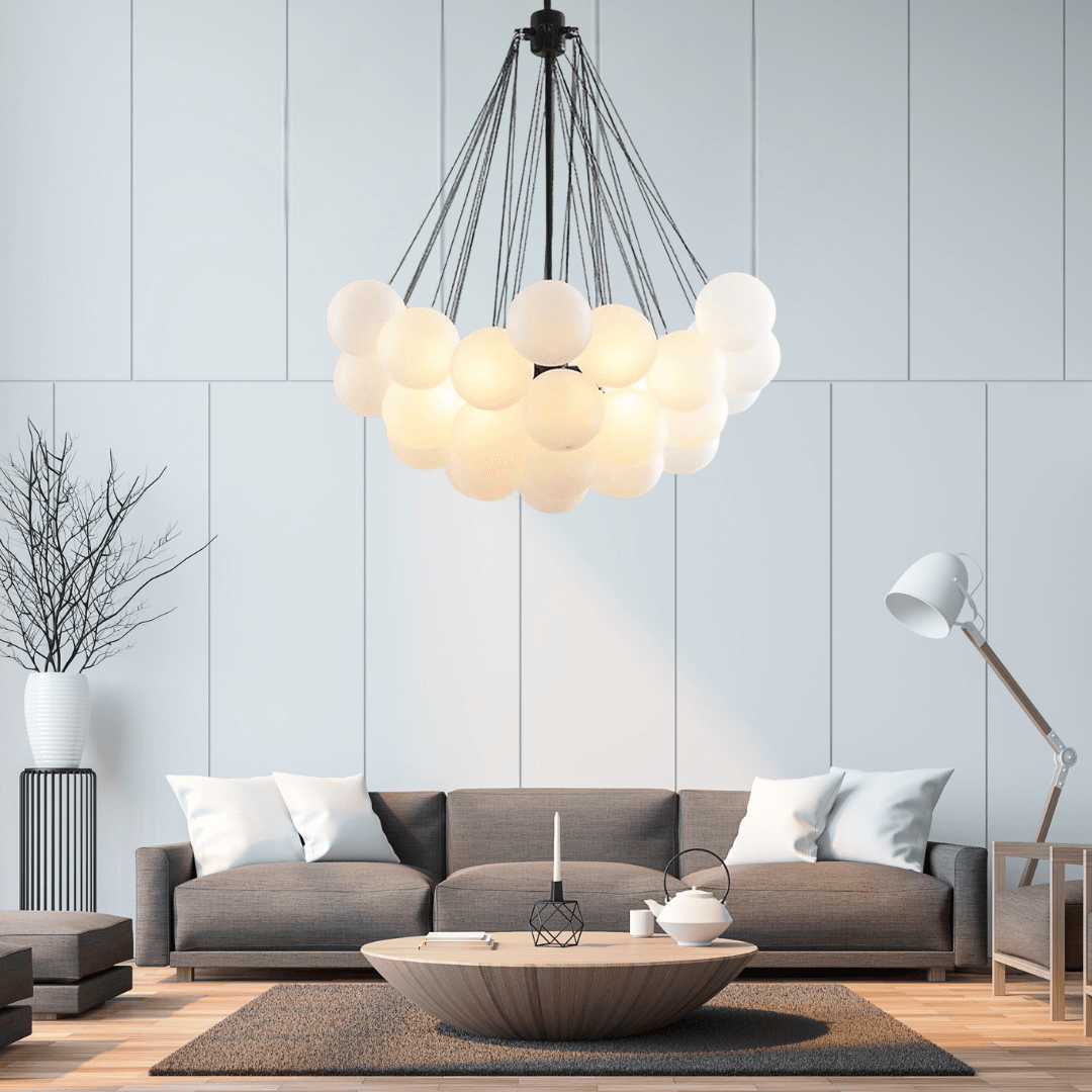 Scandinavische Hanglamp met Matte Glazen Bollen-light decor-De Bazelaar