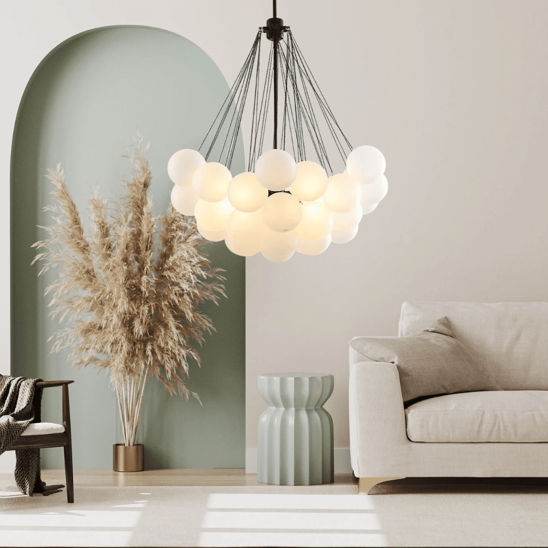 Scandinavische Hanglamp met Matte Glazen Bollen-light decor-De Bazelaar