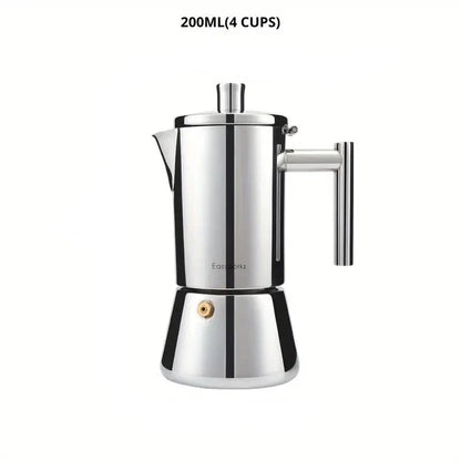 Italiaanse Moka Pot - RVS Design - Perfecte Koffie Snel en Eenvoudig-Coffee & Tea-De Bazelaar
