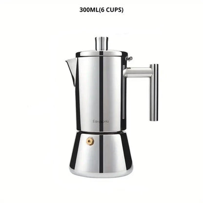 Italiaanse Moka Pot - RVS Design - Perfecte Koffie Snel en Eenvoudig-Coffee & Tea-De Bazelaar