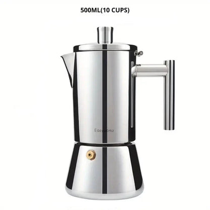 Italiaanse Moka Pot - RVS Design - Perfecte Koffie Snel en Eenvoudig-Coffee & Tea-De Bazelaar