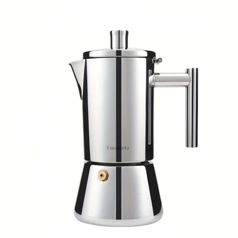 Italiaanse Moka Pot - RVS Design - Perfecte Koffie Snel en Eenvoudig-Coffee & Tea-De Bazelaar