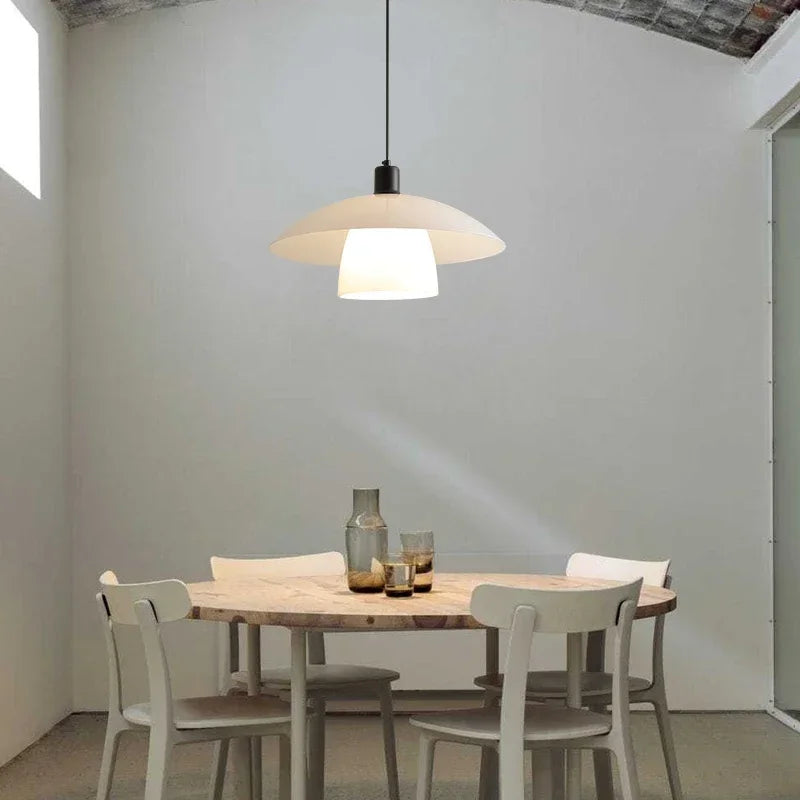 Moderne Japanse Hanglamp met Glazen Kap – Elegant en Minimalistisch-lamp-De Bazelaar