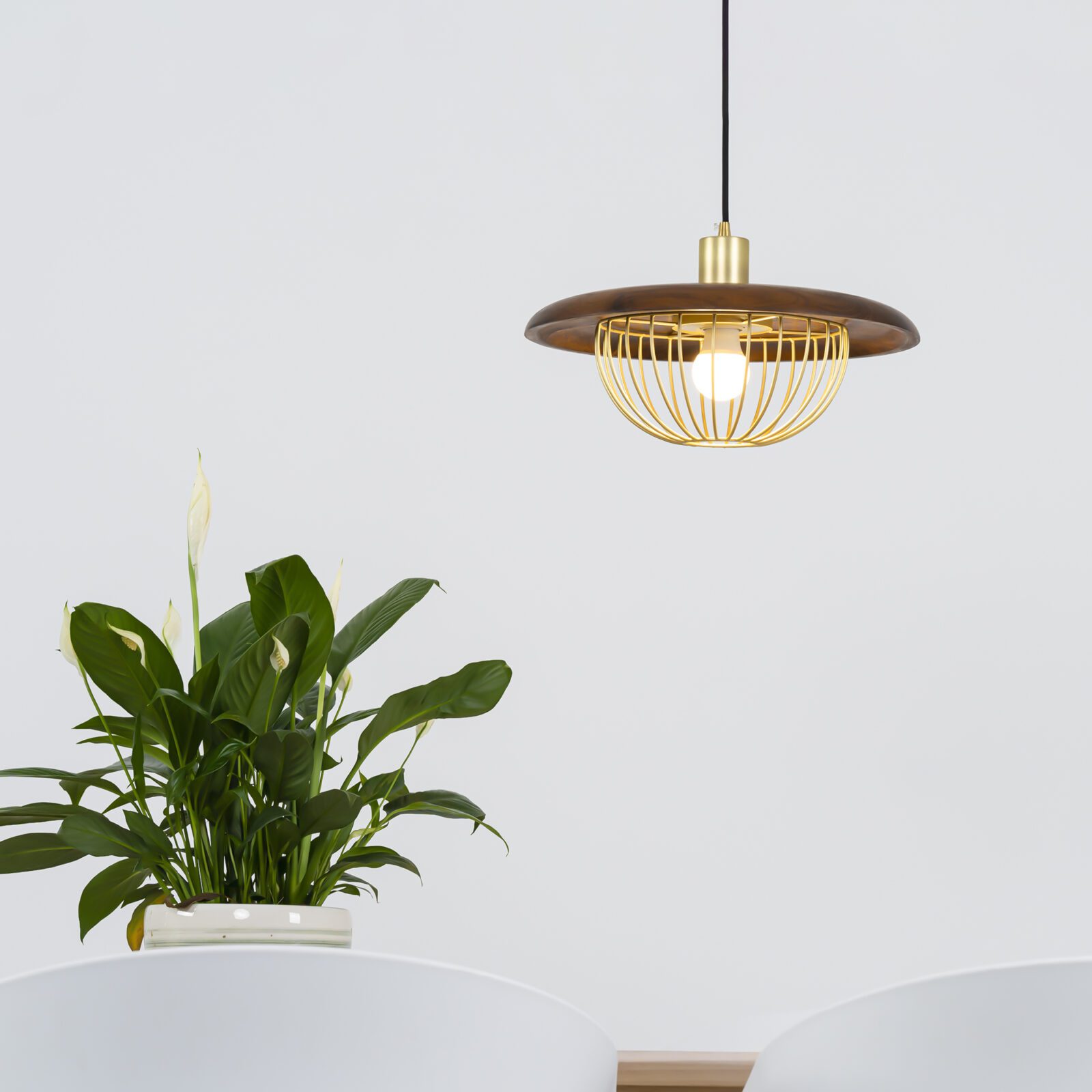 Kasa Nordic Houten Hanglamp met Metaal-light decor-De Bazelaar