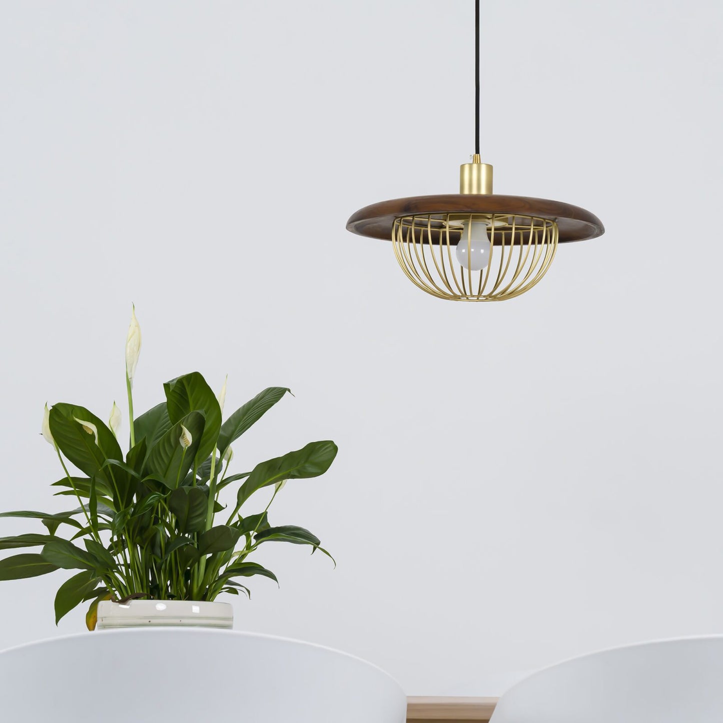 Kasa Nordic Houten Hanglamp met Metaal-light decor-De Bazelaar