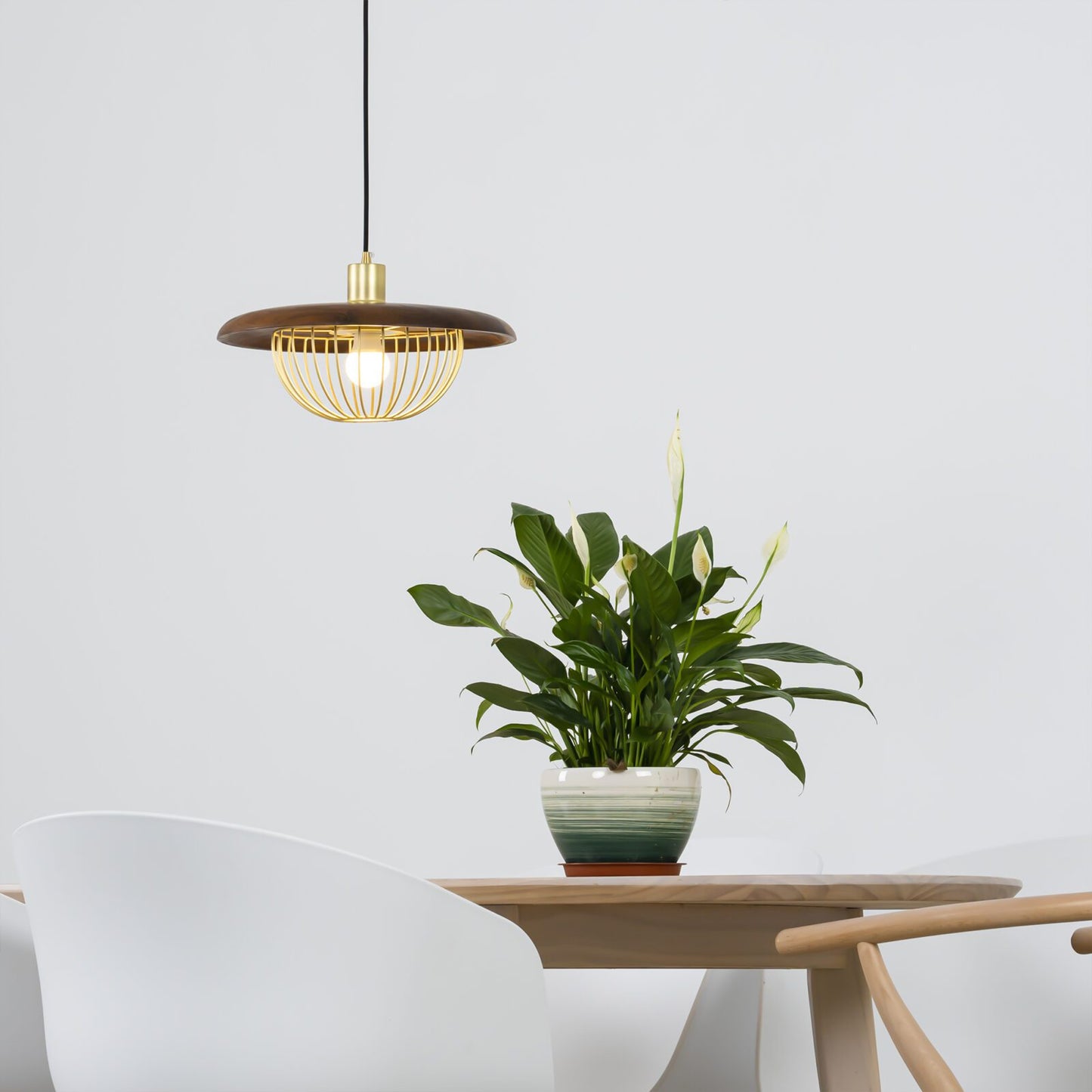 Kasa Nordic Houten Hanglamp met Metaal-light decor-De Bazelaar