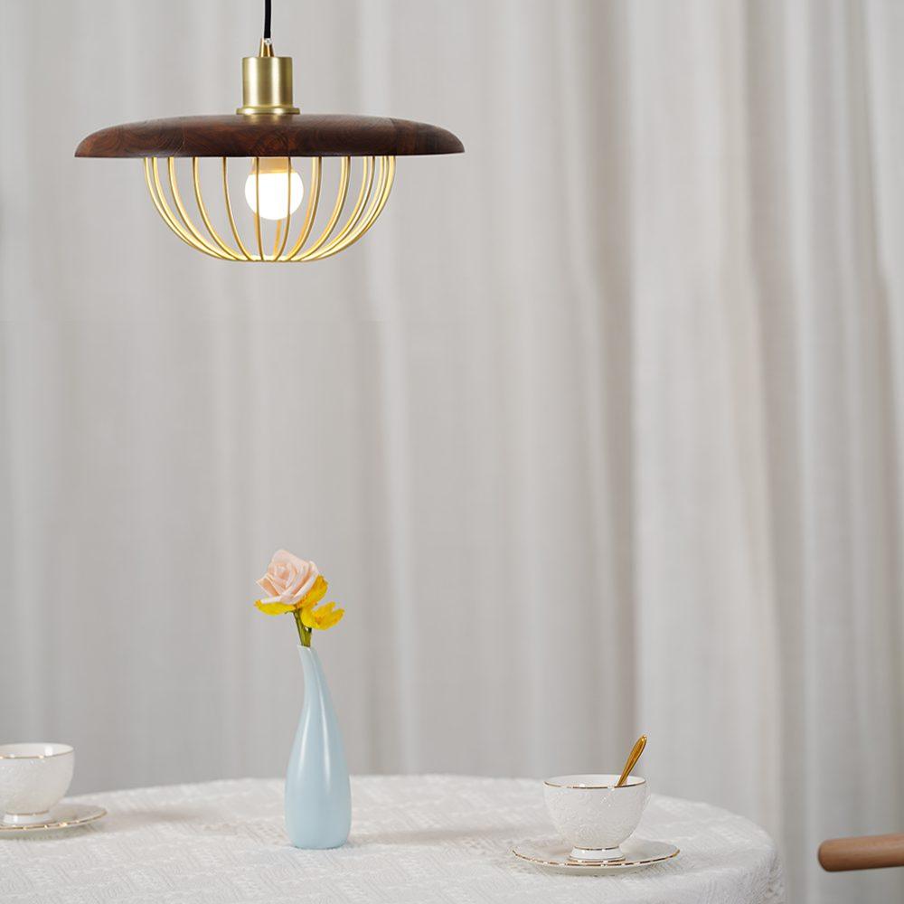 Kasa Nordic Houten Hanglamp met Metaal-light decor-De Bazelaar