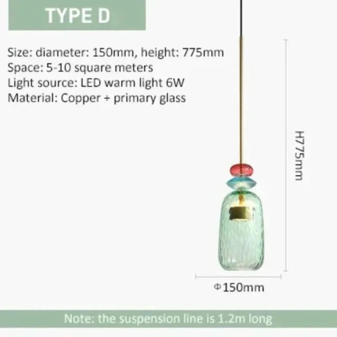UrbanSimplicity - Hanglampen met Kleurrijk Glas