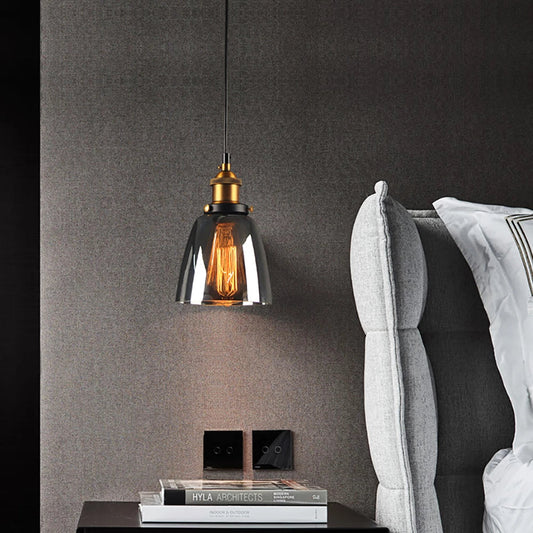 Vintage Industriële Hanglamp – Glas & Metaal-light decor-De Bazelaar