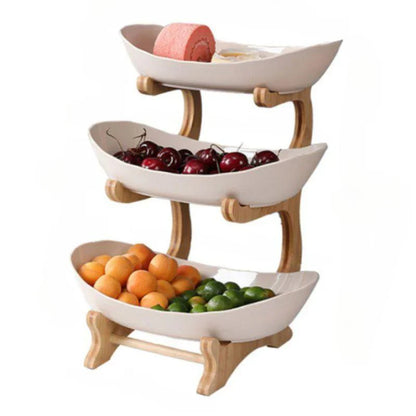 Moderne Bamboe Fruitmand - 2 tot 3 Niveaus - Stijlvol en Ruimtebesparend-Tableware & Dining Accessories-De Bazelaar