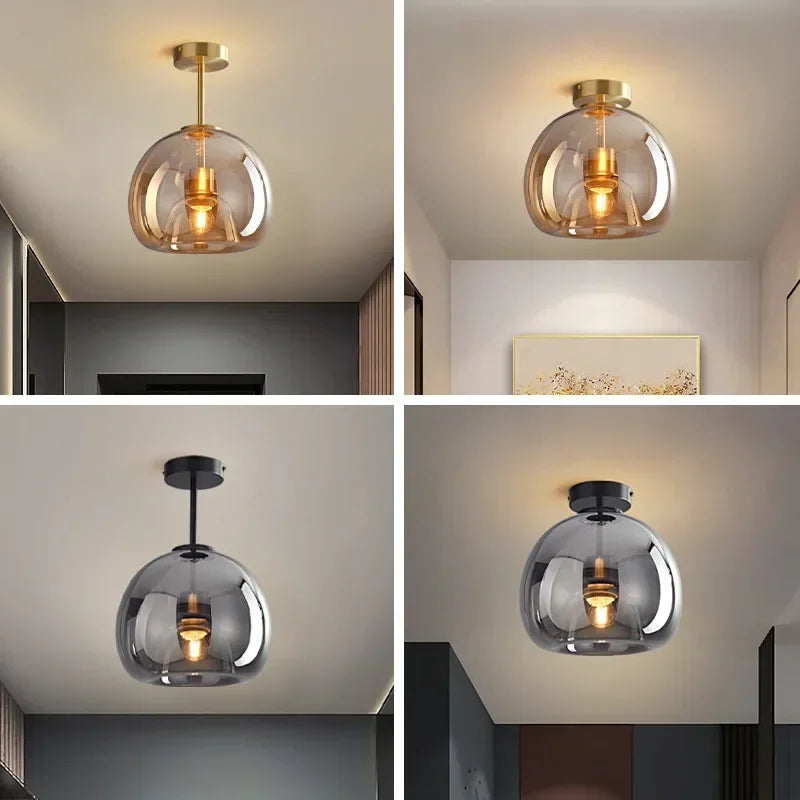 Compacte Glazen Plafondlamp voor Moderne Elegantie-lamp-De Bazelaar