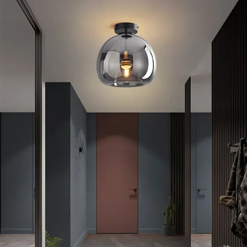 Compacte Glazen Plafondlamp voor Moderne Elegantie-lamp-De Bazelaar