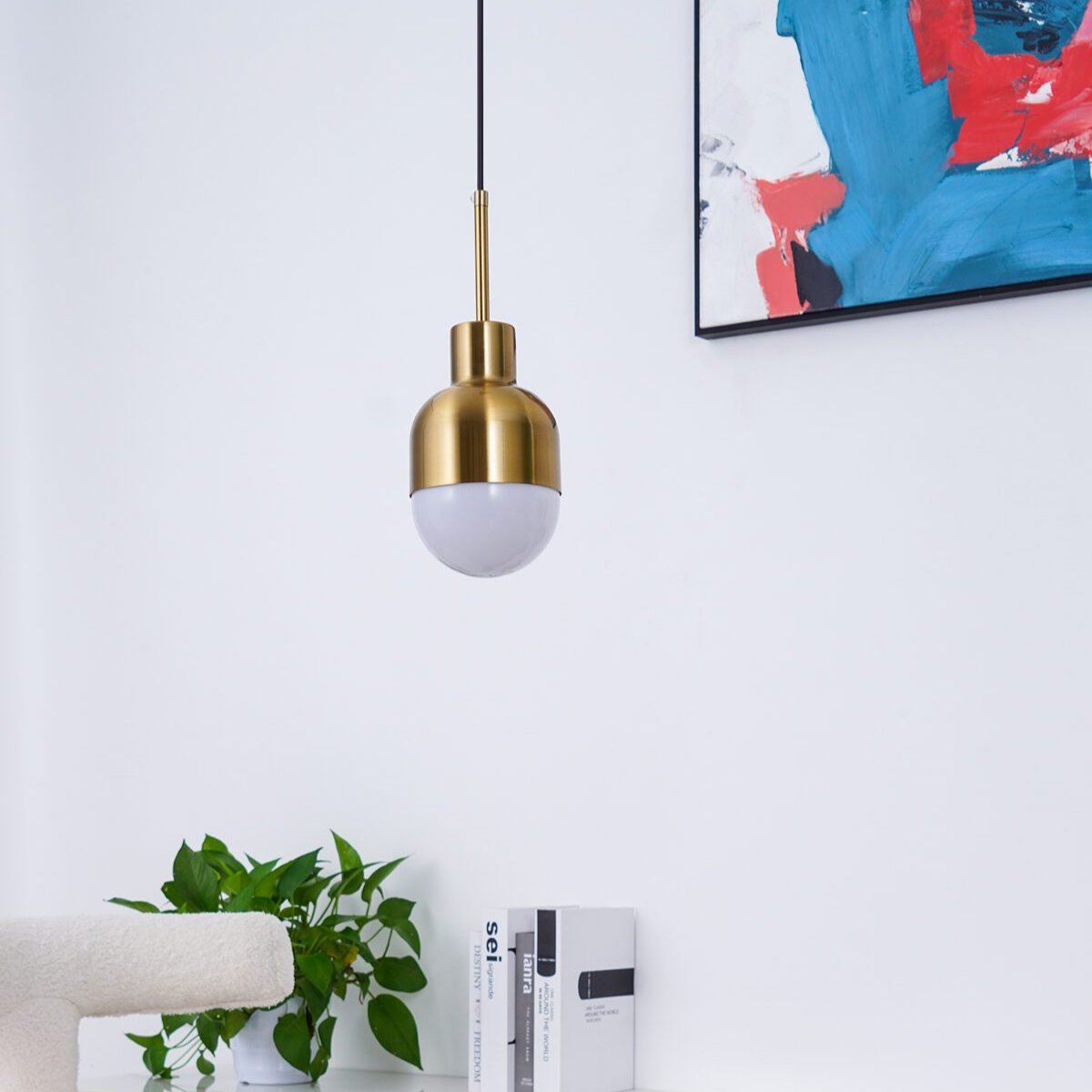 Niku Hanglamp – Luxe Messing & Glas Design-light decor-De Bazelaar