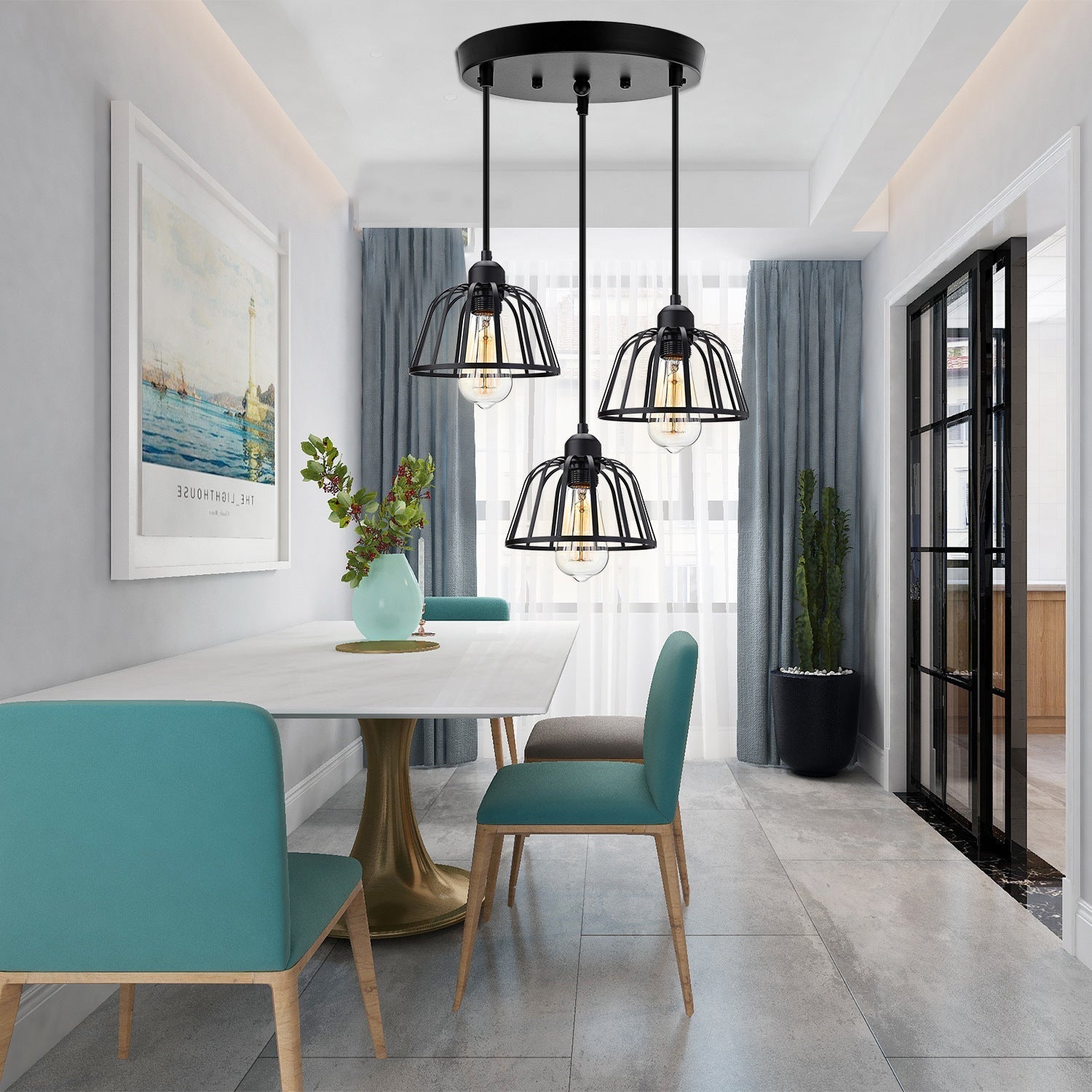 Retro Industriële Hanglamp Zwart Metaal-light decor-De Bazelaar