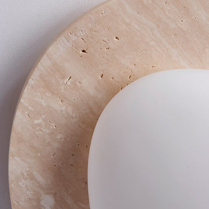 Noordse Plafondlamp van Crème Travertijn-light decor-De Bazelaar