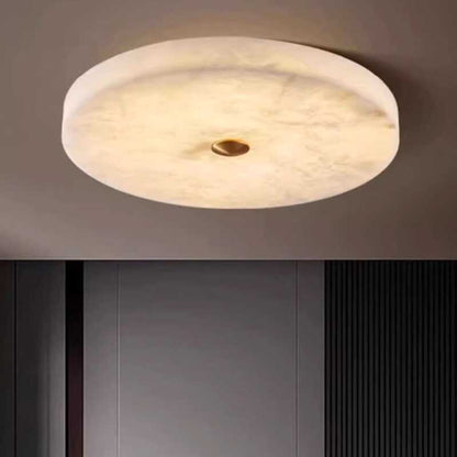 Luxe Ronde Inbouw LED Plafondlamp van Marmer en Koper-light decor-De Bazelaar