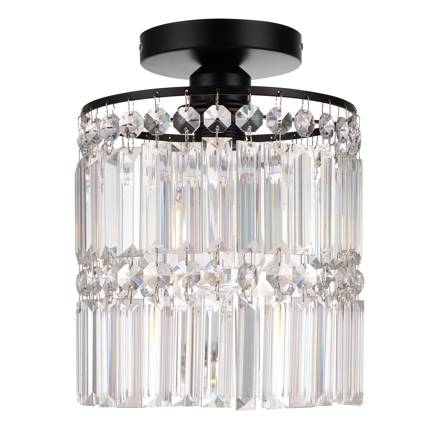 Luxe Kristallen Plafondlamp met Koperen Afwerking-light decor-De Bazelaar