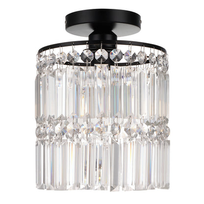 Luxe Kristallen Plafondlamp met Koperen Afwerking-light decor-De Bazelaar