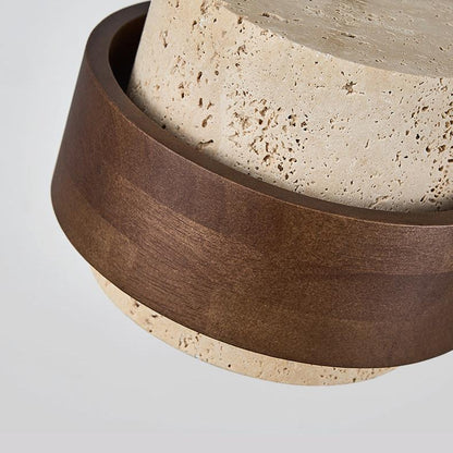 Retro Minimalistische Hanglamp met Gele Travertin-light decor-De Bazelaar