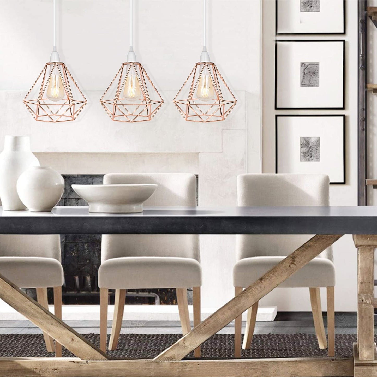 Noordse Diamant Metalen Hanglamp - Modern & Elegant-light decor-De Bazelaar