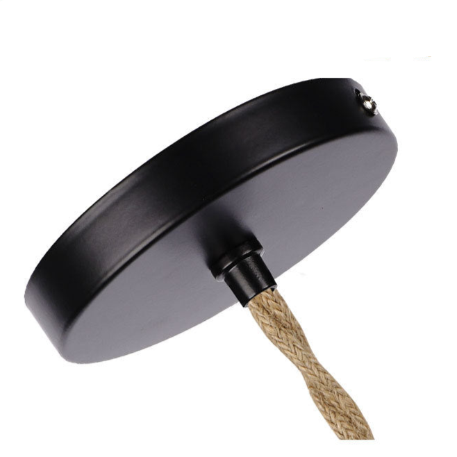 Retro Handgeweven Hanglamp Katoen en Zeewier-light decor-De Bazelaar