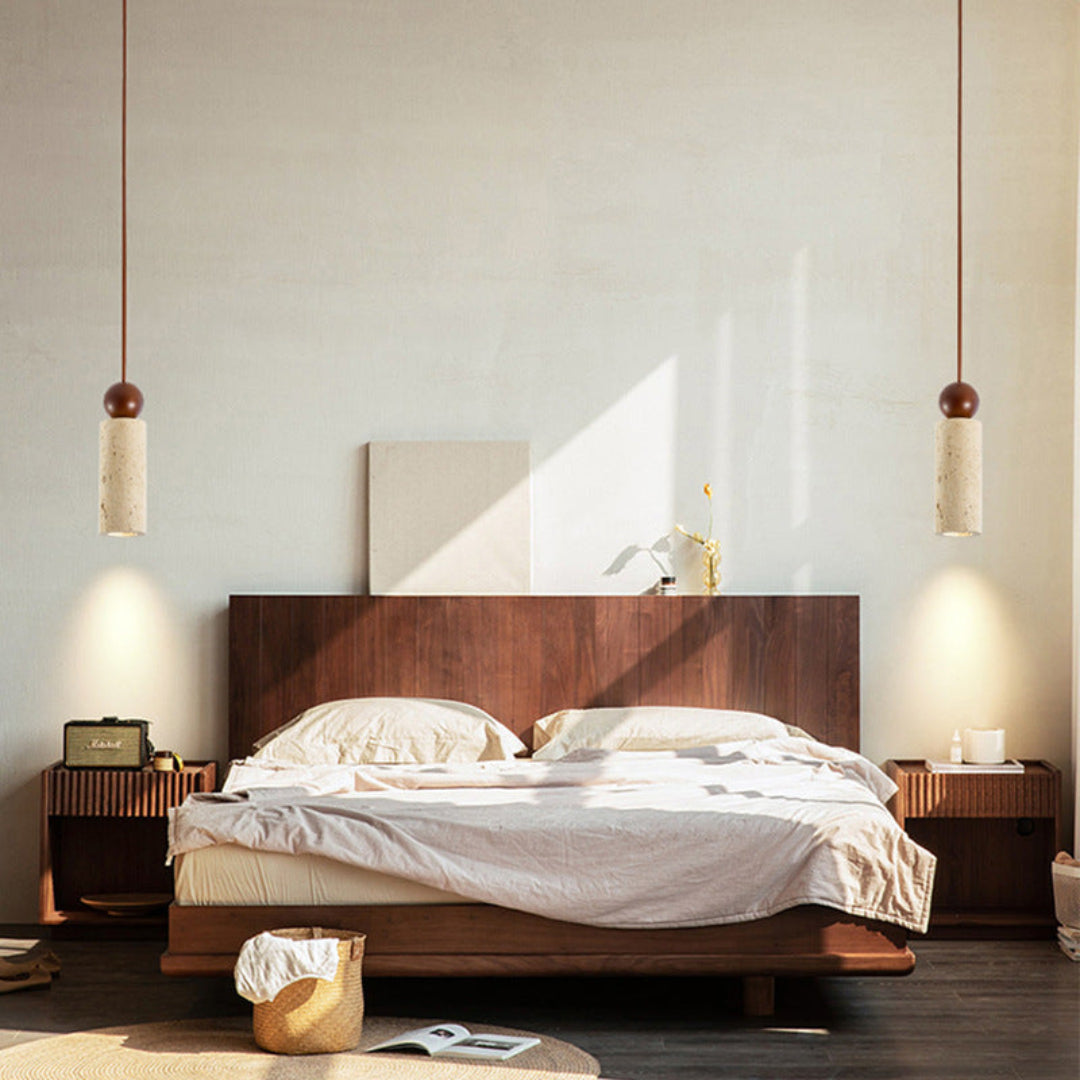 Moderne Travertin Hanglamp in Japanse Stijl – Elegantie en Rust