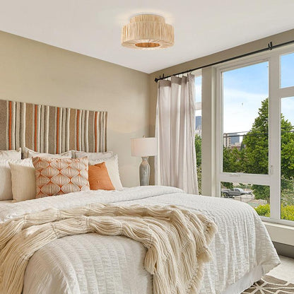 Moderne Rotan Boheemse Plafondlamp-light decor-De Bazelaar