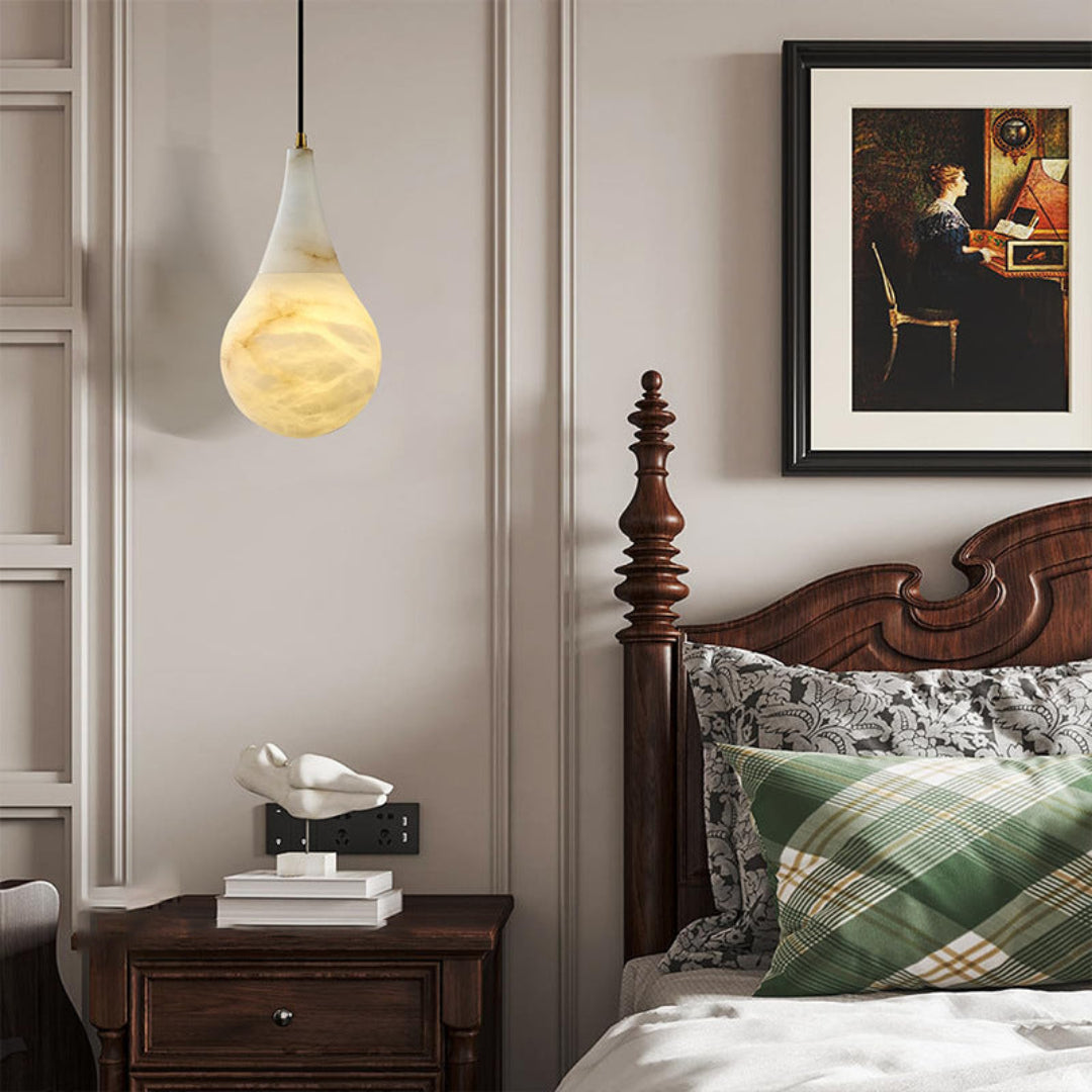 Luxe Alabaster Regen Druppel Hanglamp – Moderne LED Kroonluchter