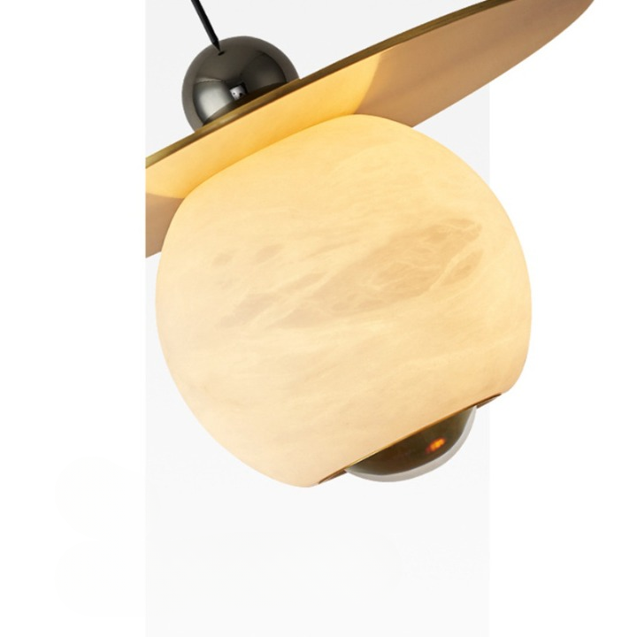 Aluminium LED Hanglamp met Marmer Design-light decor-De Bazelaar